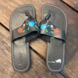 American Eagle Painted Leather Sandals